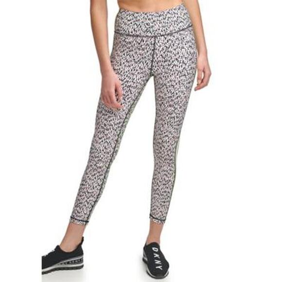 DKNY Sport Confetti Print High Waist 7/8 Tights xl - Picture 1 of 12